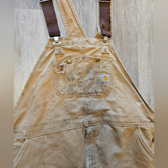Carhartt bibs khacki tan insulated 48x34 - Picture 7 of 16